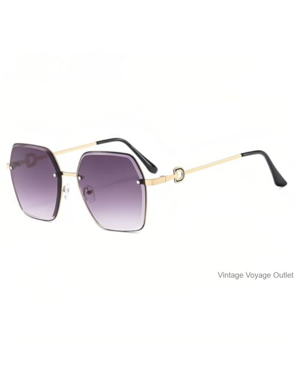 Frameless Square Sunglasses UV400 Gradient Lens Lightweight 28g Women
